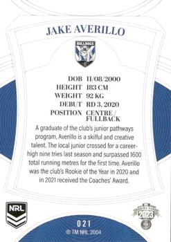 2023 NRL Traders Elite #021 Jake Averillo Back